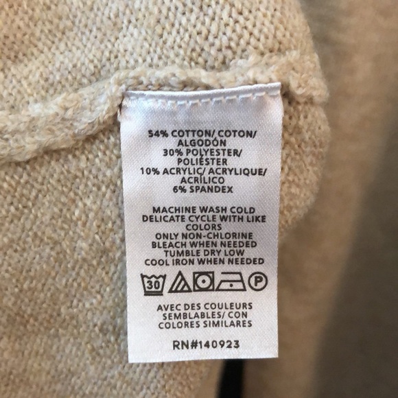 NWT LOFT Bonjour! sweater. Tan with black trim. XXL. - Picture 7 of 7